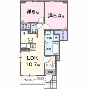 2LDK 間取り図