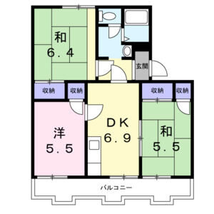 3DK 間取り図