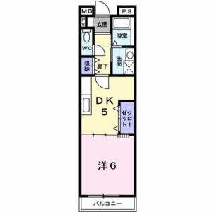1DK 間取り図