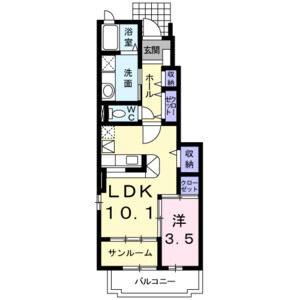 1LDK 間取り図