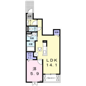 1LDK 間取り図