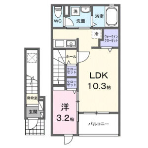 1LDK 間取り図