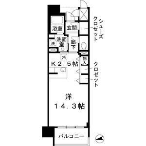 1K 間取り図