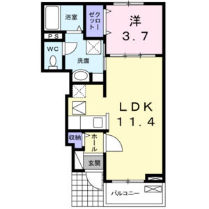 1LDK 間取り図