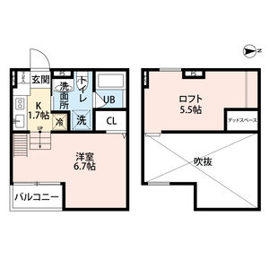 1K 間取り図