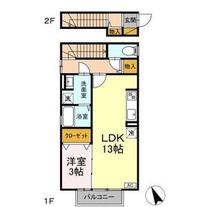 1LDK 間取り図