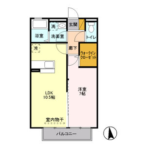 1LDK 間取り図