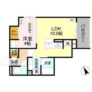 1LDK 間取り図