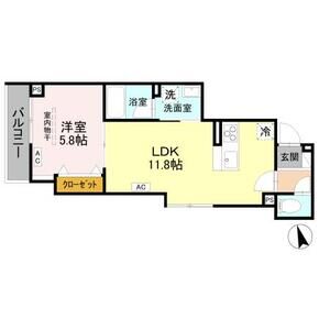 1LDK 間取り図