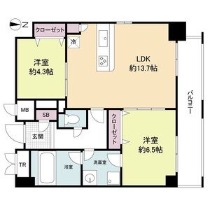 2LDK 間取り図