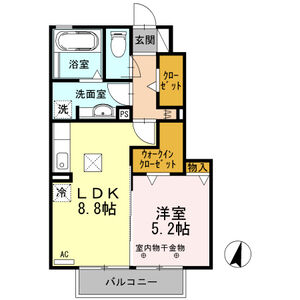 1LDK 間取り図