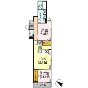 2LDK 間取り図