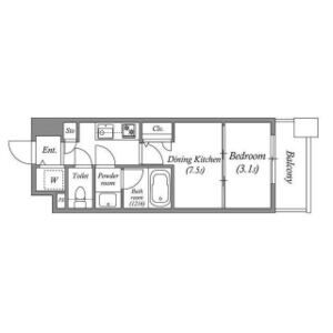 1DK 間取り図