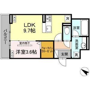 1LDK 間取り図