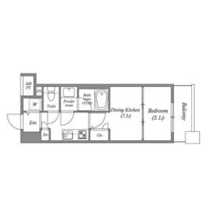 1DK 間取り図