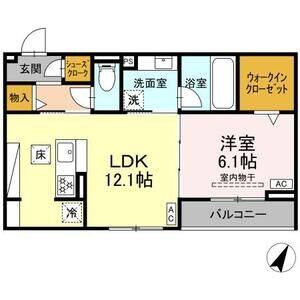 1LDK 間取り図