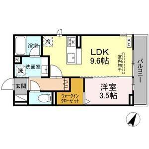 1LDK 間取り図
