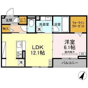 1LDK 間取り図