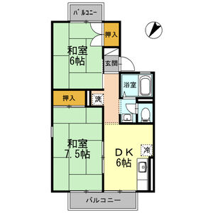 2DK 間取り図