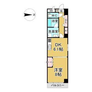 1LDK 間取り図
