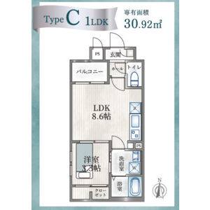 1LDK 間取り図