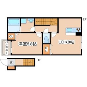 1LDK 間取り図