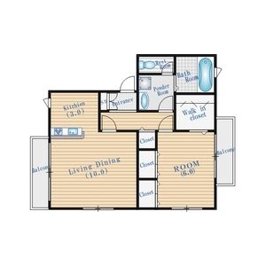 1LDK 間取り図