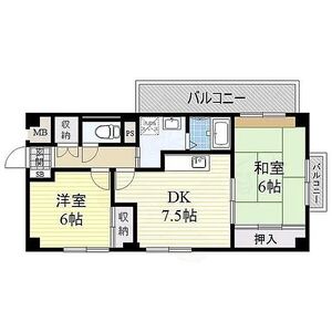 2DK 間取り図