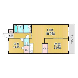 2LDK 間取り図