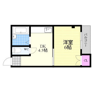 1DK 間取り図