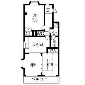 3DK 間取り図