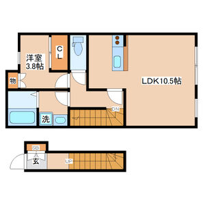 1LDK 間取り図