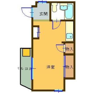 ワンルーム 間取り図