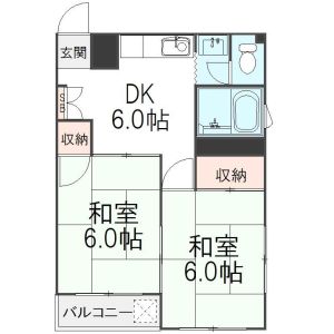 2DK 間取り図