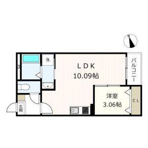1LDK 間取り図