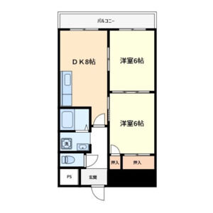 2DK 間取り図