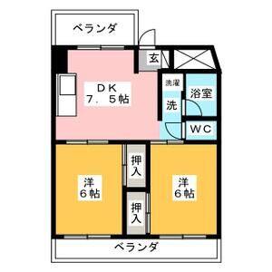 2DK 間取り図