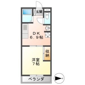 1DK 間取り図