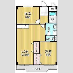2LDK 間取り図
