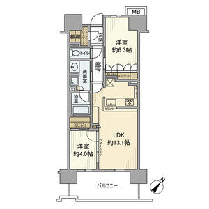 2LDK 間取り図