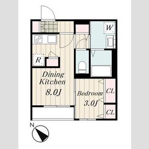 1DK 間取り図