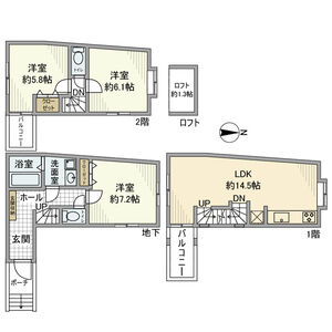 3LDK 間取り図