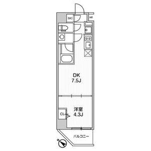 1DK 間取り図