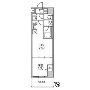 1DK 間取り図