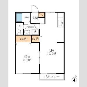 1LDK 間取り図