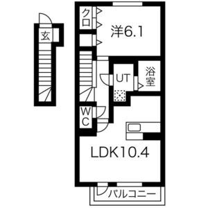 1LDK 間取り図