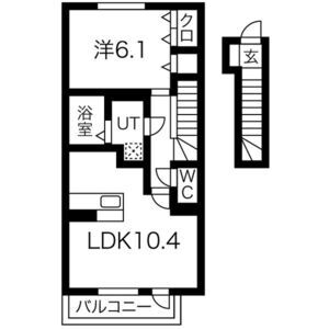 1LDK 間取り図