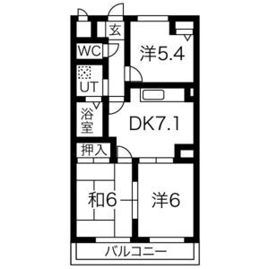 3DK 間取り図