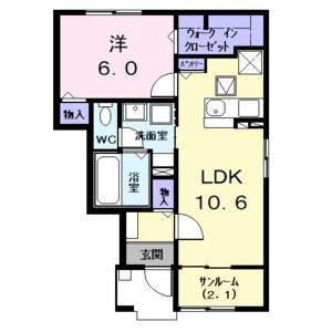 1LDK 間取り図