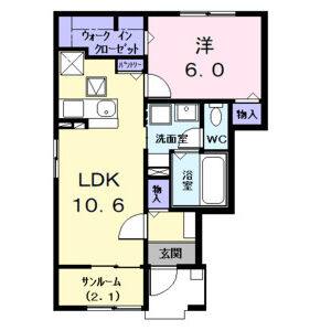 1LDK 間取り図